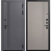 Входная дверь V-17 (Черный муар/ Кашемир графит-Кашемир грей)