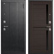 Входная дверь А-01 (Сатин черный/ Темная лиственница)