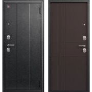 Входная дверь А-02 (Сатин черный/ Темная лиственница)