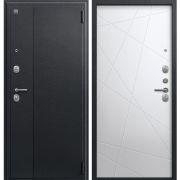 Входная дверь А-03 (Сатин черный/ Кашемир белый)