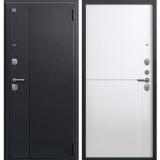 Входная дверь А-05 (Сатин черный/ Кашемир белый)