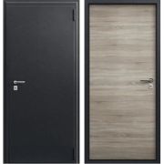 Входная дверь О-10 (Сатин черный/ Дуб светлый)