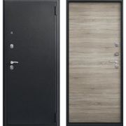 Входная дверь О-11 (Сатин черный/ Дуб светлый)