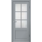Межкомнатная дверь CLASSIC C04 Эмалит серый, матовое стекло Мателюкс