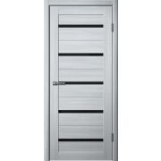 Межкомнатная дверь LA STELLA 206 Ясень пепельный, стекло Lacobel черное