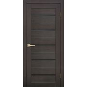 Межкомнатная дверь LITE DOORS L26 Венге 3D, стекло Lacobel черное