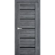 Межкомнатная дверь LITE DOORS L26 Дуб стоунвуд, стекло Lacobel черное