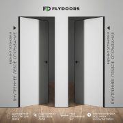 Межкомнатная дверь INVISIBLE K4AL Reverse скрытого монтажа, кромка алюминиевая черная с 4х сторон, обратное открывание, универсальное (левое, правое)