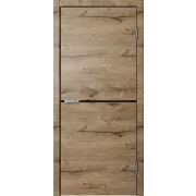 Межкомнатная дверь LF02 ПВХ Дуб пацифик, молдинг Черный