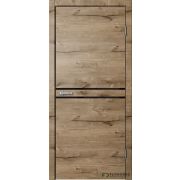 Межкомнатная дверь LF03 (К4) ПВХ Дуб пацифик, черная ПВХ кромка с 4х сторон, молдинг Черный