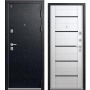Входная дверь С-107 (Черный муар/ Сноу)
