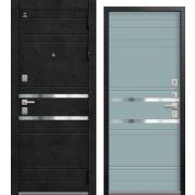 Входная дверь С-109 (Черный муар Бетон темный/ Кашемир аква)