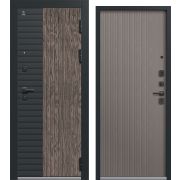 Входная дверь С-110 (Черный муар Кварц черный+ Орех мокко/ Софт ясень грей)