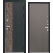 Входная дверь С-111 (Черный муар Кварц черный+ Орех мокко/ Кашемир базальт)