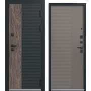 Входная дверь С-112 (Черный муар Кварц черный+ Орех мокко/ Кашемир базальт)