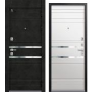 Входная дверь С-115 (Черный муар Бетон темный/ Кашемир белый)
