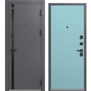 Входная дверь LUX-5 (Антрацит муар+ Кашемир графит/ Кашемир аква)