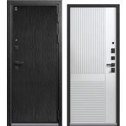 Входная дверь LUX-8 (Серый муар+ Распил графит/ Кашемир белый)