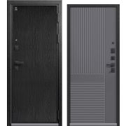 Входная дверь LUX-8 (Серый муар+ Распил графит/ Кашемир графит)