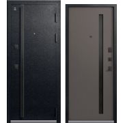 Входная дверь LUX-11 (Черный муар/ Ясень пепельный)