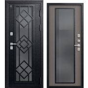 Входная дверь Термо-21 (Черный муар/ Софт ясень грей)