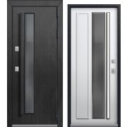 Входная дверь Термо Premium 5 механическая защёлка (Черный муар+ Распил графит/ Софт ясень белый)