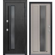 Входная дверь Термо Premium 5 механическая защёлка (Черный муар+ Распил графит/ Софт ясень грей)