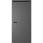 Межкомнатная дверь NEO N03 Эмалит графит, кромка алюминиевая черная с 4-х сторон, магнитный замок