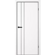 Межкомнатная дверь TRINITY TR02 GVI Арктик, (черный молдинг и алюм.кромка с 4-х сторон, магнитная защелка)
