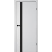Межкомнатная дверь TRINITY TR06 GVI Сильвер, (черная алюм.кромка с 4-х сторон, магнитная защелка)