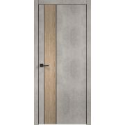 Межкомнатная дверь ЭКОШПОН TECHNO BLACK DUO 2 глухое цвет Муар светло-серый