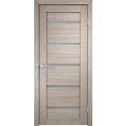 Межкомнатная дверь экошпон DUPLEX со стеклом без притвора Капучино