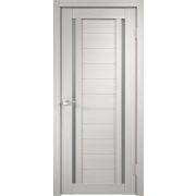 Межкомнатная дверь экошпон DUPLEX 2 со стеклом без притвора Дуб белый