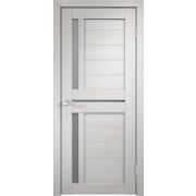 Межкомнатная дверь экошпон DUPLEX 3 со стеклом без притвора Дуб белый