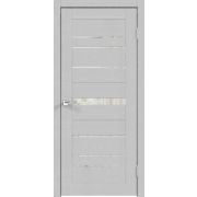 Межкомнатная дверь экошпон XLINE 10 со стеклом без притвора Грей эмалит текстурный