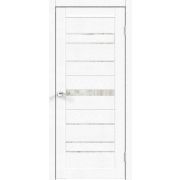 Межкомнатная дверь экошпон XLINE 10 со стеклом без притвора Зеффиро эмалит текстурный