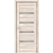 Межкомнатная дверь экошпон XLINE 4 со стеклом без притвора Клён крем