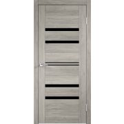 Межкомнатная дверь экошпон XLINE 6 со стеклом без притвора Рустик гри