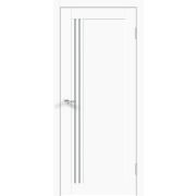 Межкомнатная дверь экошпон XLINE 8 со стеклом без притвора Эмалит белый