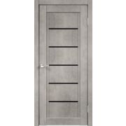 Межкомнатная дверь экошпон NEXT 1 со стеклом без притвора Муар светло-серый
