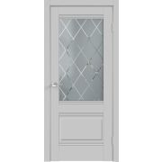 Межкомнатная дверь экошпон ALTO со стеклом 2V без притвора Эмалит серый