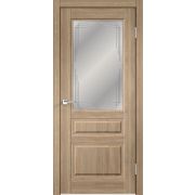Межкомнатная дверь экошпон VILLA со стеклом 3V без притвора Дуб европейский