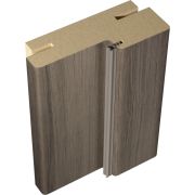 Комплект дверной коробки ЭКОШПОН (TECHNO) 80х38 Дуб серый поперечный, телескоп (2 стойки и перекладина 1000мм, LR, отв.планка п/з. 1895Р SN, петли 100х75х2,5 хром 2шт, с уплот.)